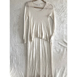 Ioanna Kourbela Linen Blend Top Sweater Small Ivory Yoga Minimalist